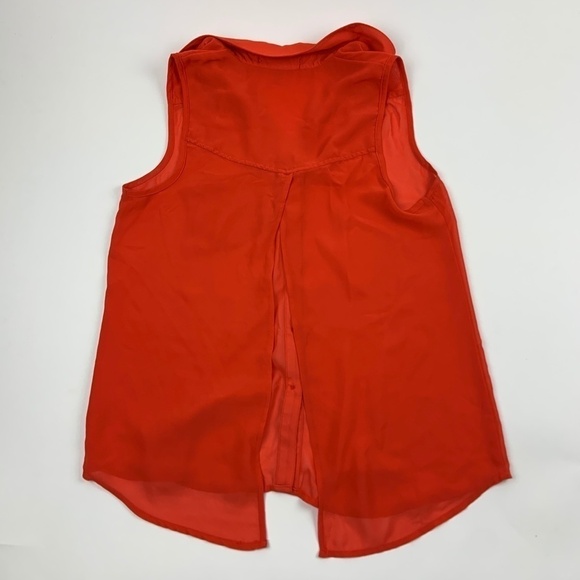 Six Degrees Of Separation Tank Top Womens Small Button Down Open Back Orange - Picture 6 of 8